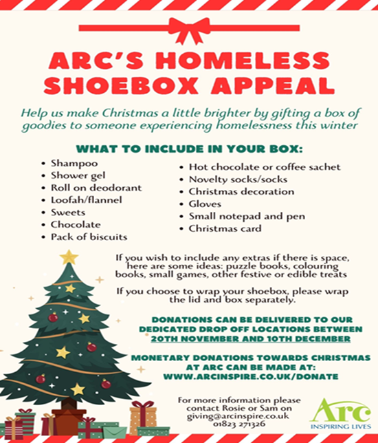 Charity EnRICH Arc Christmas Shoebox Appeal
